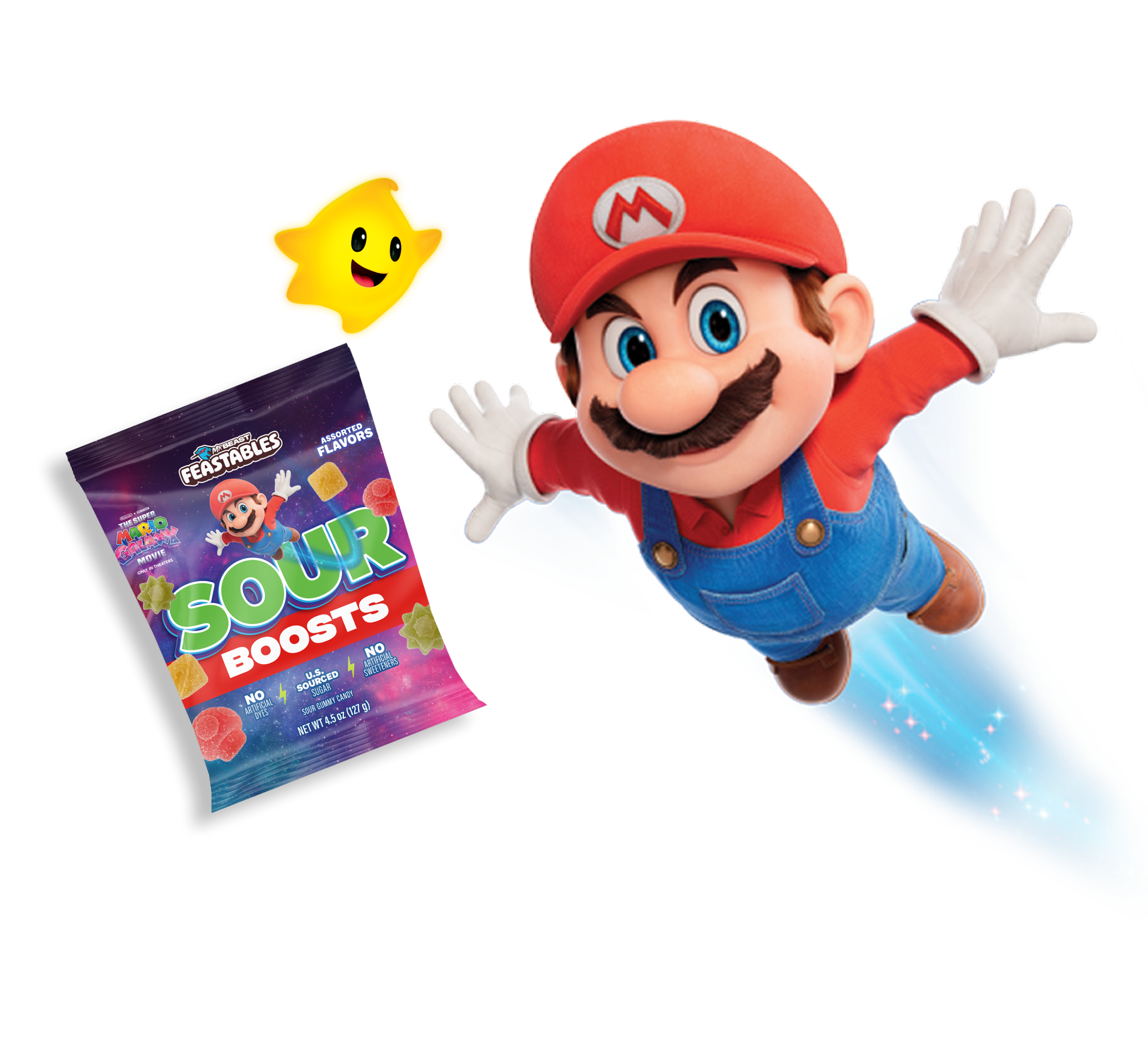 Feastables Mario Sour Boosts vingummi 12 poser