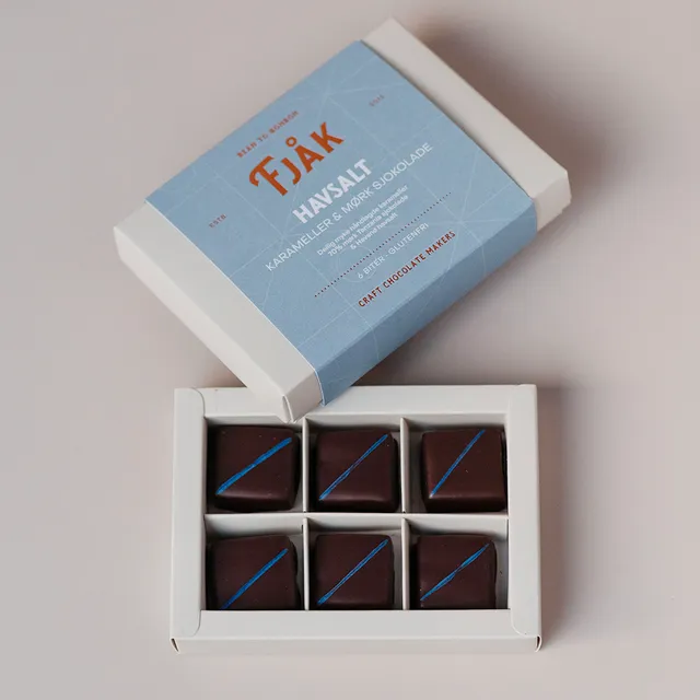 Fjåk Salt Caramels 70% mørk sjokoladeplate Tanzania