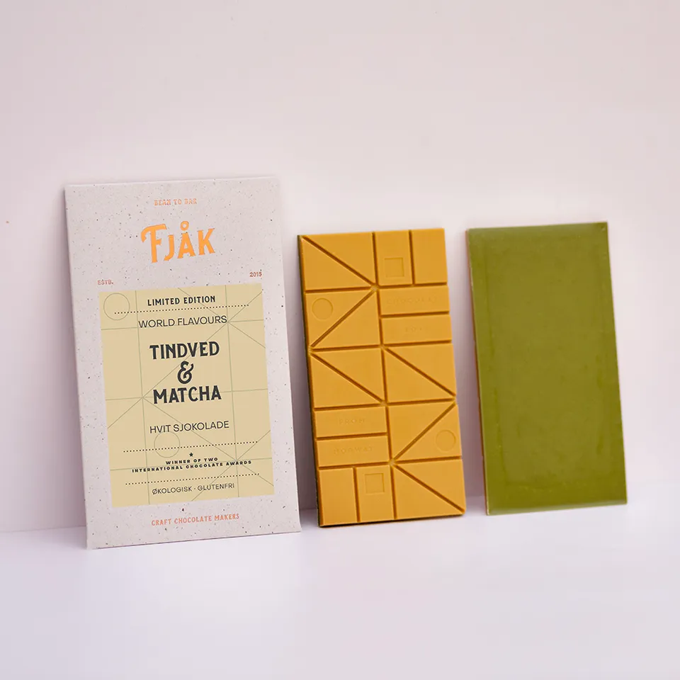 Fjåk Sea Buckthorn Matcha hvit sjokolade tindved
