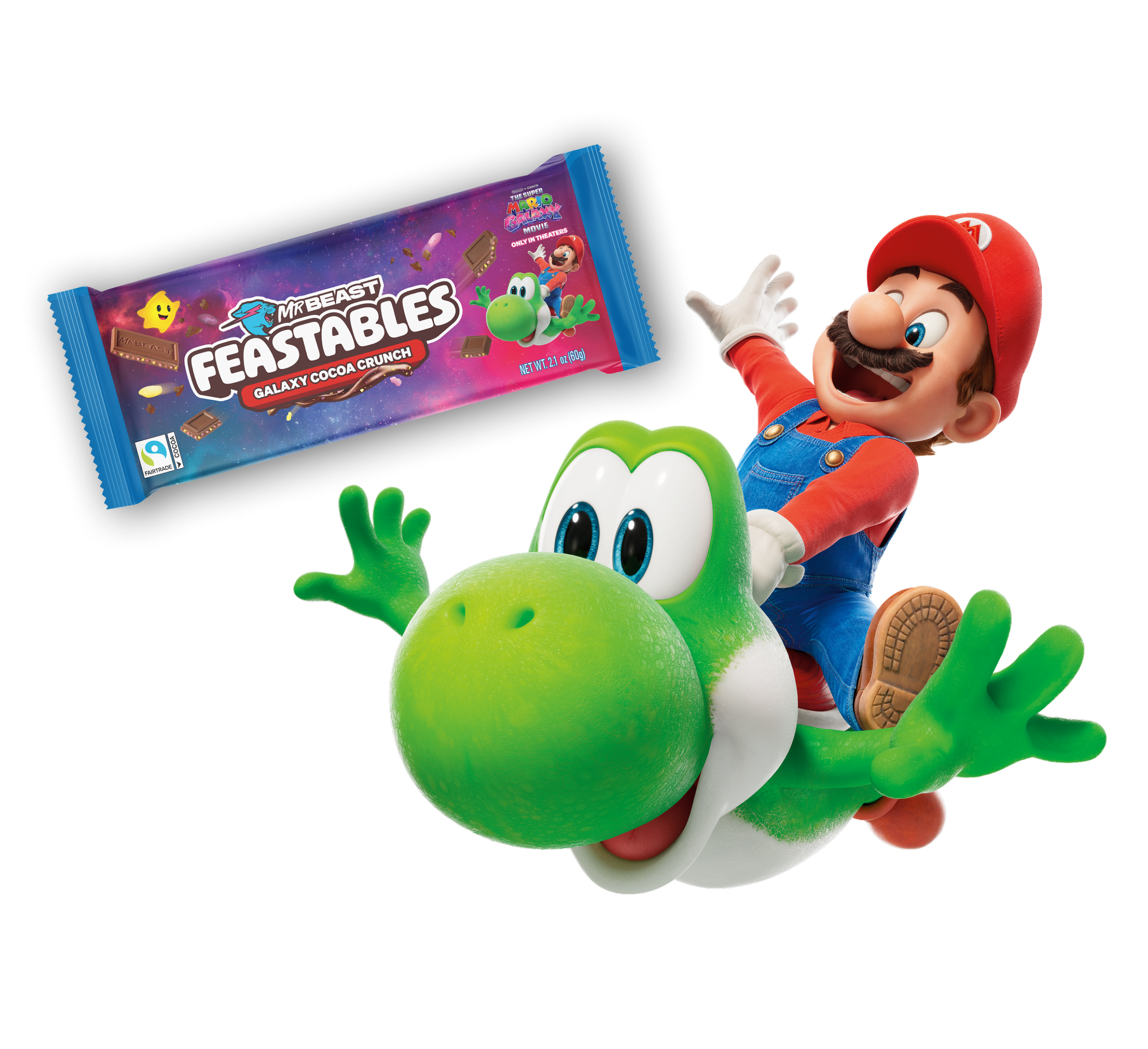 Feastables Mario Galaxy Cocoa Crunch sjokolade 10-pakning
