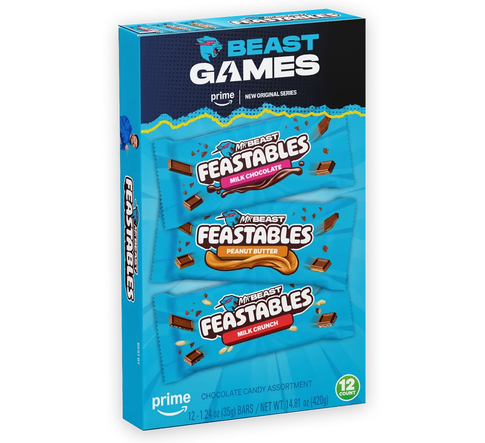 Feastables Beast Games Box sjokoladeboks 12 stk variert