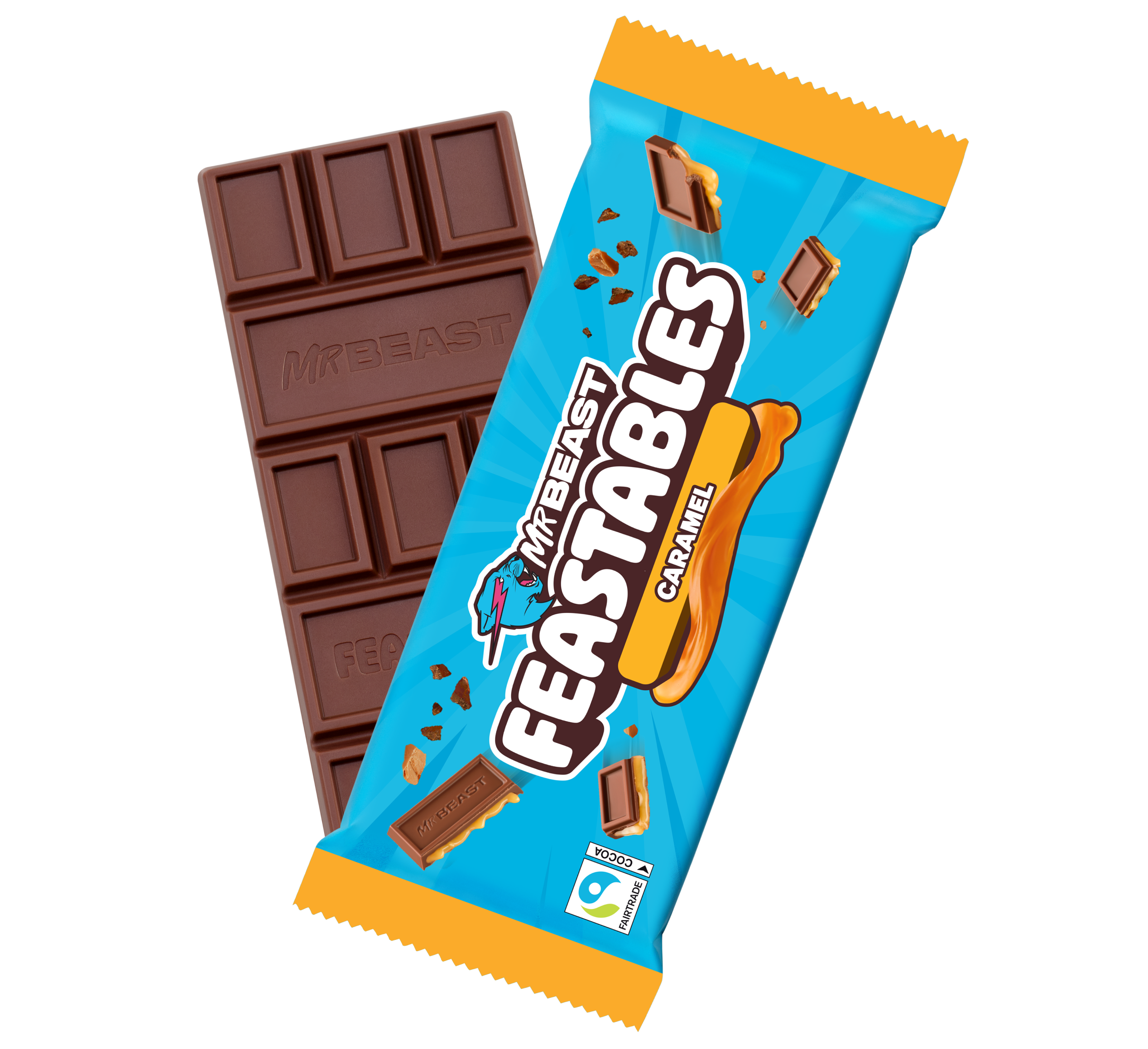 Feastables Caramel sjokoladeplate King 10 pk karamell