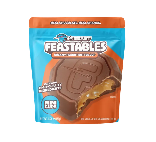 Feastables Peanut Butter Cups sjokolade 5,3 oz peanøtt