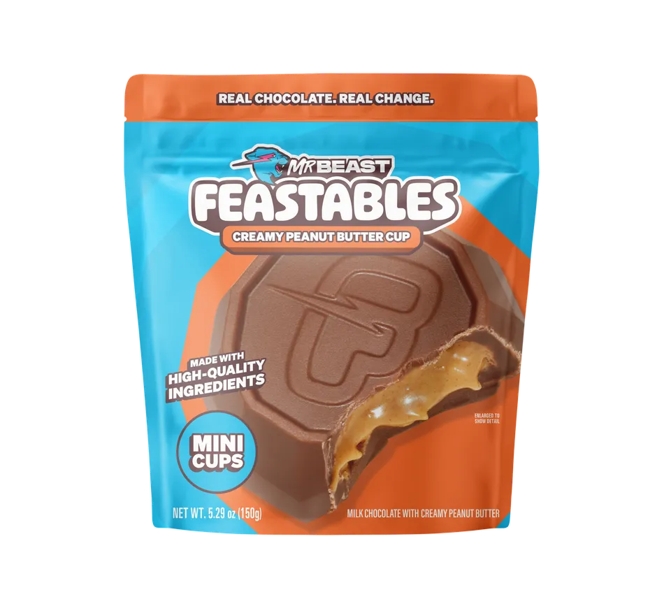 Feastables Peanut Butter Cups sjokolade 5,3 oz peanøtt
