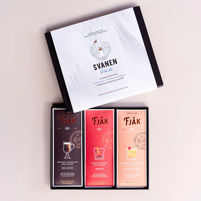 Fjåk Chocolate Svanen Cocktail sjokoladeeske