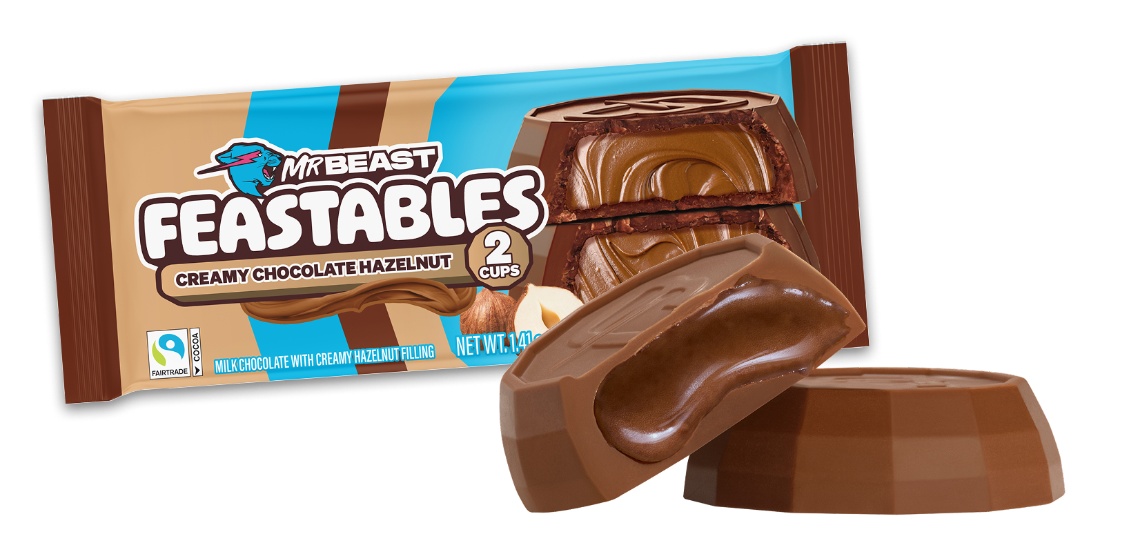 Feastables Hazelnut Cups sjokoladekopper 24x2 pk hasselnøtt